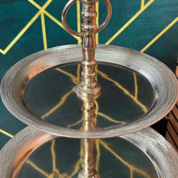 Elegant Rose Gold Deco Tiered Tray - Picture 3 of 10